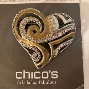 Chico's Have a Heart Brooch New
